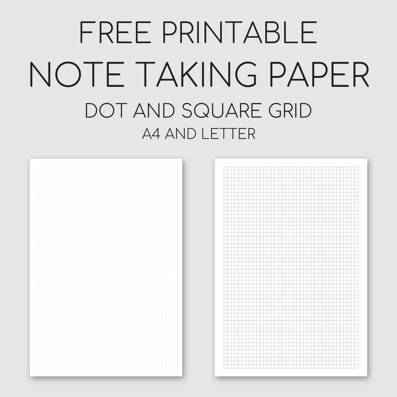 Printable Note Taking Paper - Dot And Square Grid